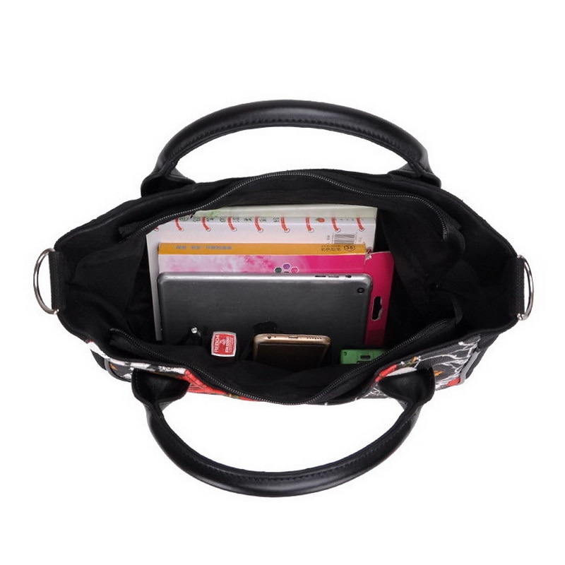 DIINOVIVO Gothic Women Handbag Skull Rose Canvas Big Bag Ladies Hand Bags Special Handbags WHDV0883