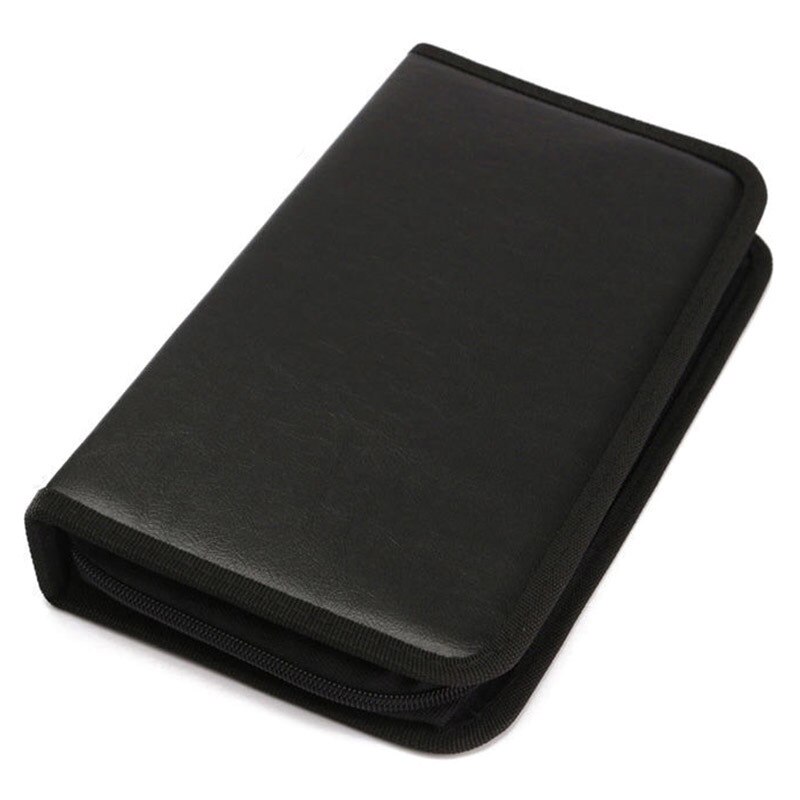 80 stk pu imiteret læder bil cdbag cd dvd vcd disk holder album bærbar mappe tegnebog opbevaringstaske bæretaske organizer