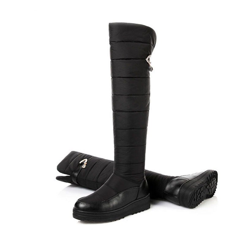 Winter Women Over Knee High Down Snow Boots 51cm Casual Ankle Boots Wedge Zipper Mother High Boots Down Boots Woman HX-89