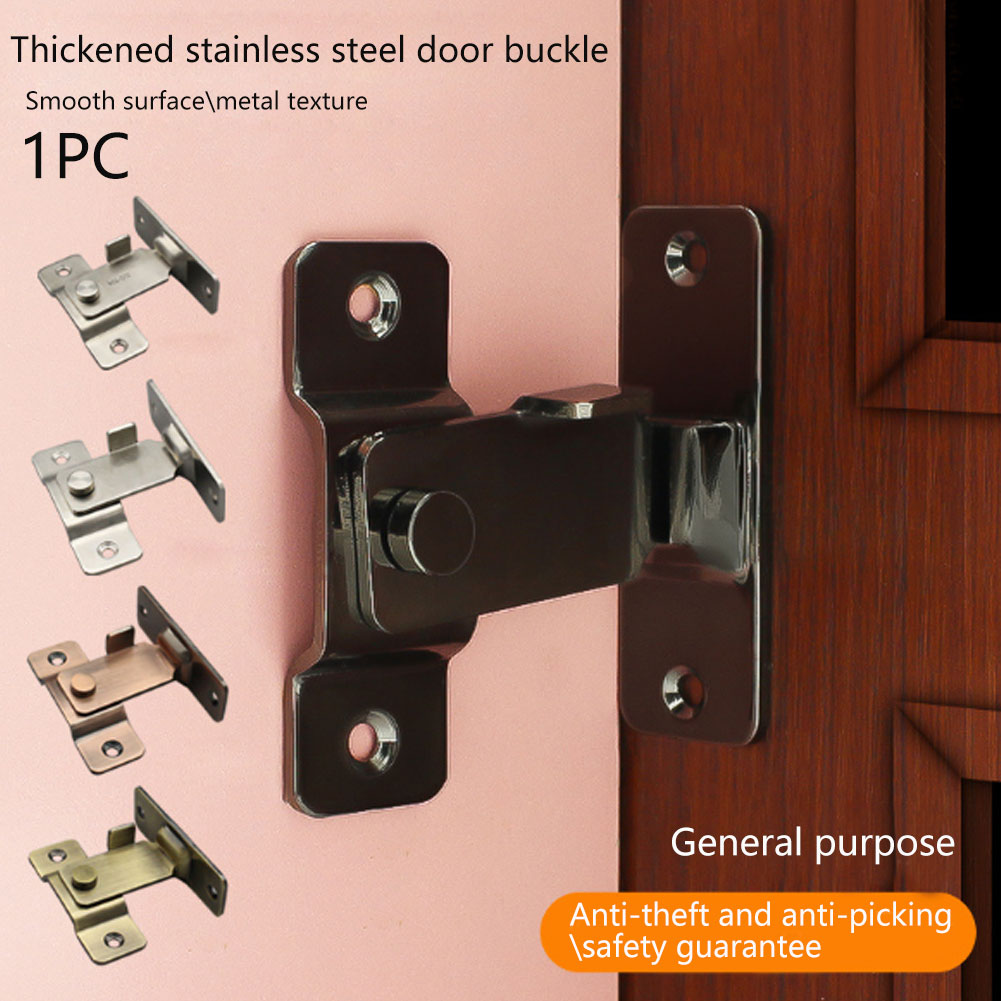 Universal Flip Lock Gate Hasp Home Safety Thick Right Angle Door Latch Anti-theft Sliding Barn Bathroom Stainless Steel Window
