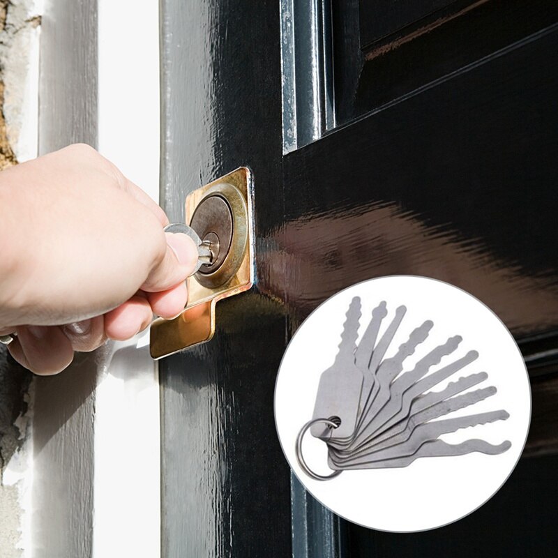 10PCS Jiggler Key Dual Sided Car Unlocking Repair Car Unlock Lock Repair Open Effective Tool Set Double-sided Car Accessories