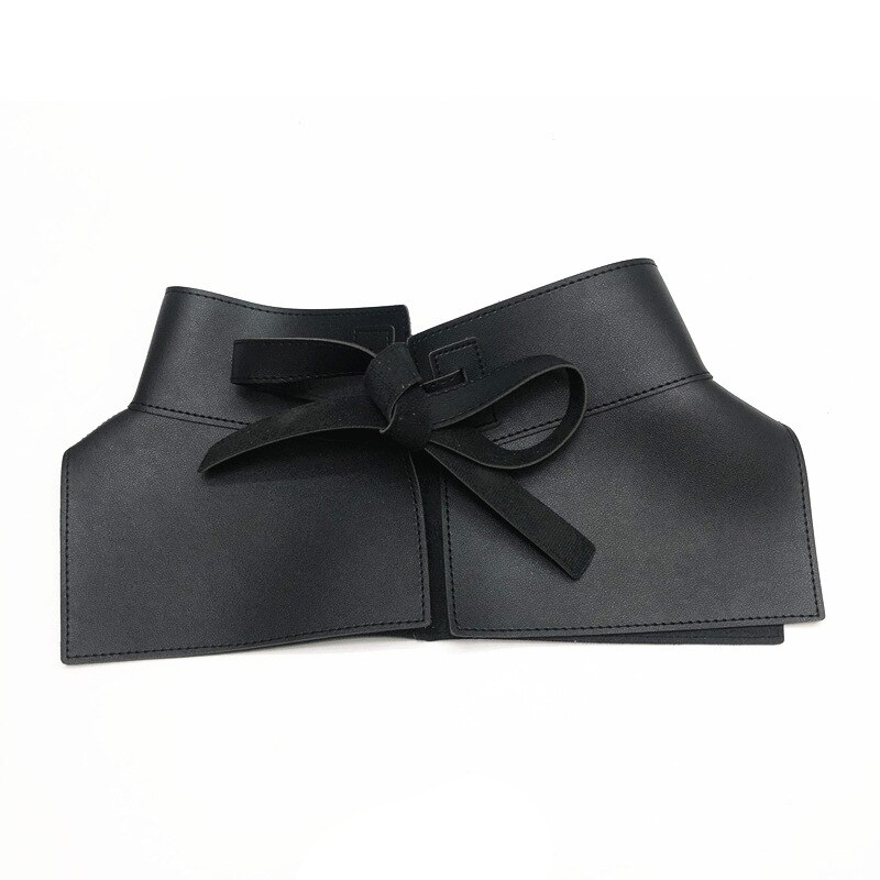Women Peplum Belt Female Skirt Leather Waist Belts Ladies PU Black Bow Wide Harness Dresses Waistband