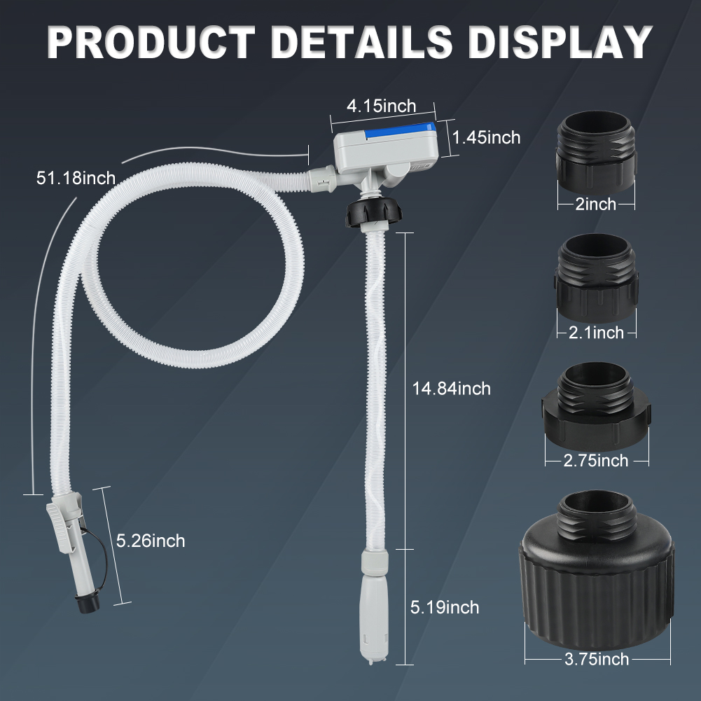 2,4 gpm 51 "Schlauch transfer pumpe Kraftstoff förder pumpe mit Auto-Stop-Sensor Batterie mit 4 Tank adapter tragbare Flüssigkeits pumpe