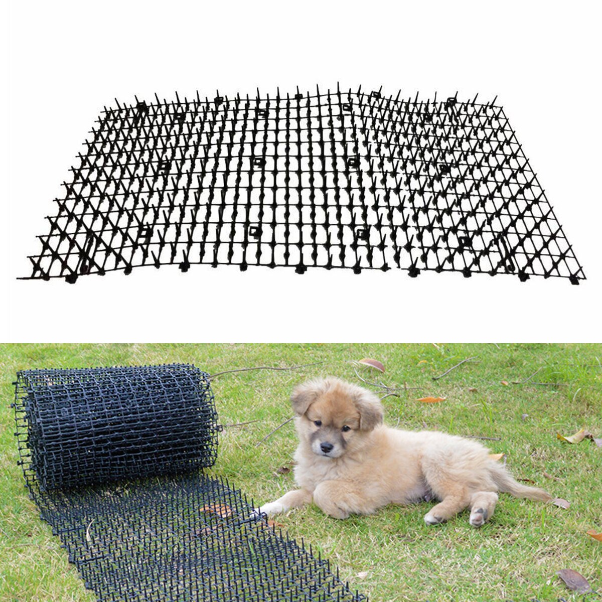 2 Meters Cat Scats Mats with Spikes Prickle Strips Anti-Cat Digging Stopper for Garden Protect Plants Flowers Balcony Farm