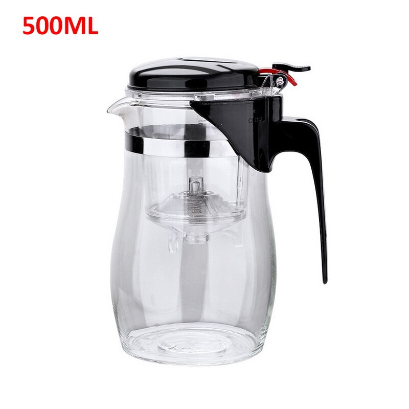 Heat Resistant Glass Teapot With Infuser Chinese Puer Kettle Coffee Glass Maker Convenient Office Tea Pot 500ml/750ml: 500ml
