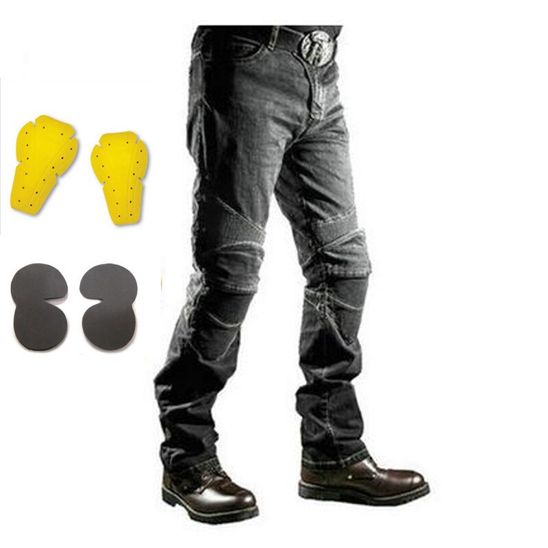 Dupanq jeans beskyttelsesudstyr ride touring motorcykel bukser motocross bukser pantalon moto bukser: Sort-hofte-knæ / Xxxl