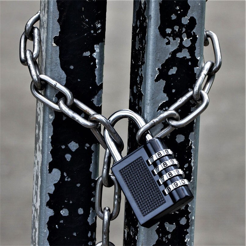 80*40*14mm Heavy Duty 4 Dial Digit Combination Lock Weatherproof Security Padlock Outdoor Gym Safely Code Lock Black Four Models