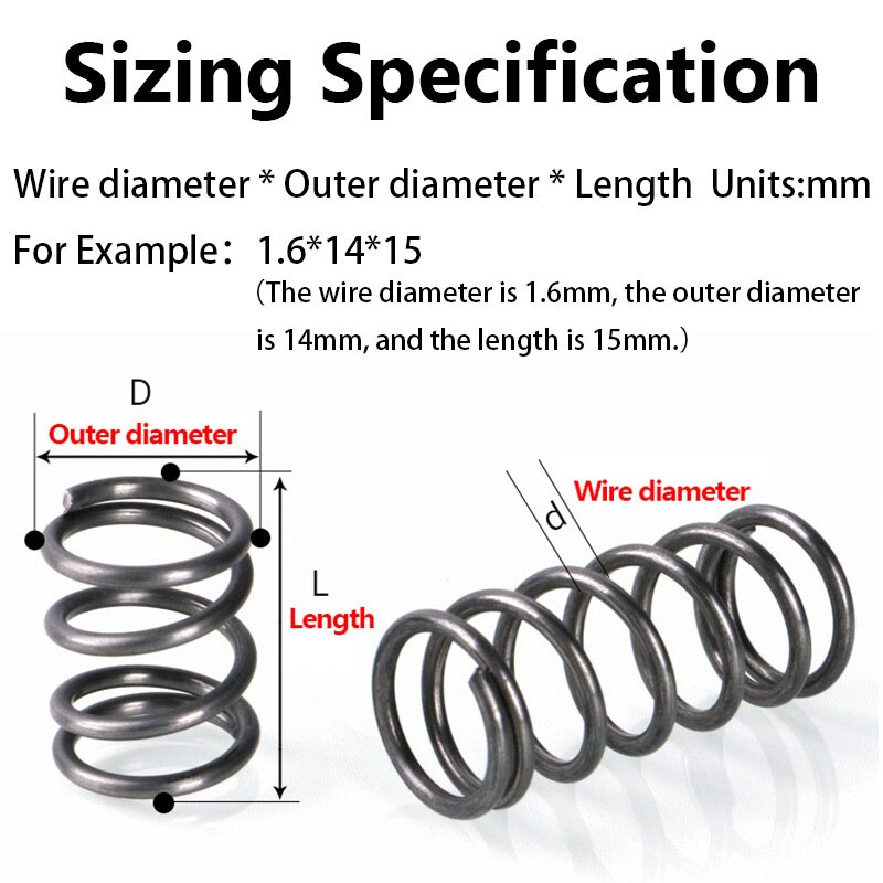 Mechanical Pressure Spring Factory Outlet Wire Diameter 1.5mm/Outer Diameter 12mm Release Spring Compressed Spring Return Spring