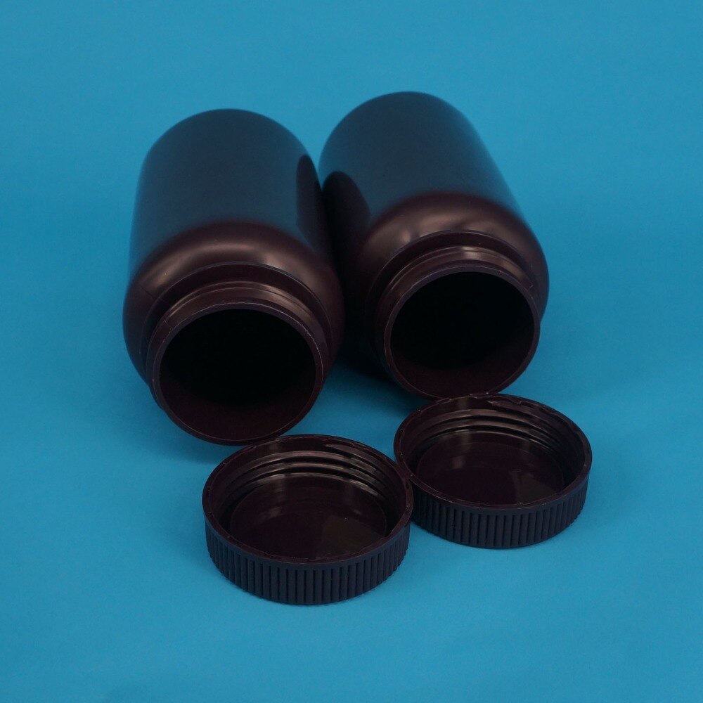 Lot5 500ml Brown PP Plastic Cylindrical Chemical Container Reagent Bottle