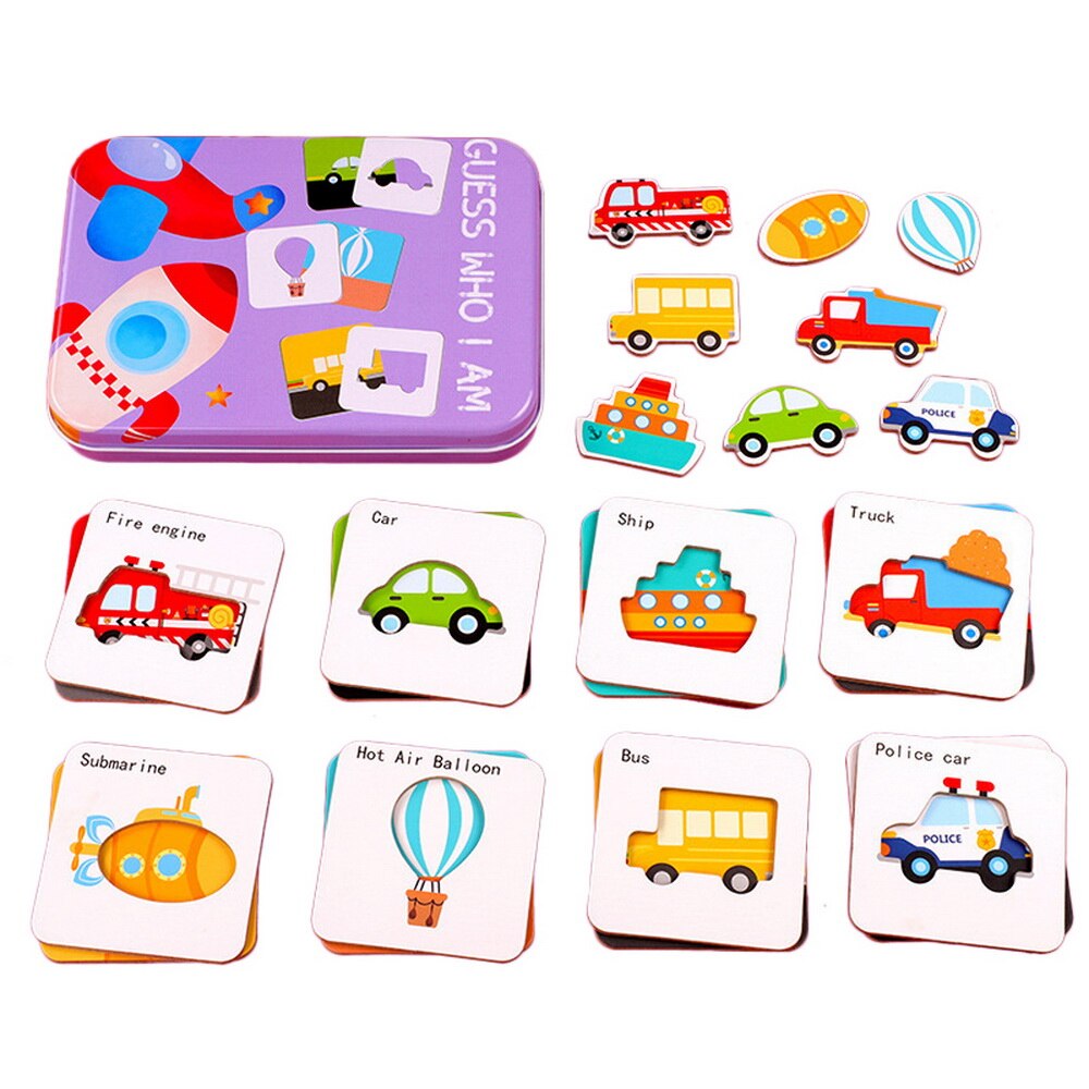 Baby 24 Pcs Card Jigsaw Cognitie Puzzel Vorm Matching Puzzel Cognitieve Leren Vroege Onderwijs Kaart Leren Speelgoed In Een Doos: 6