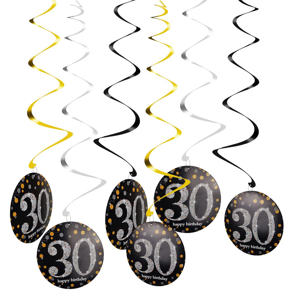 Zwillinge Party Glücklich Geburtstag Dekoration 18 21 30 40 50 60 70 Jahre Hängen Wirbelt Spirale Ornament Erwachsene Jubiläum Party liefert: Entwurf-03