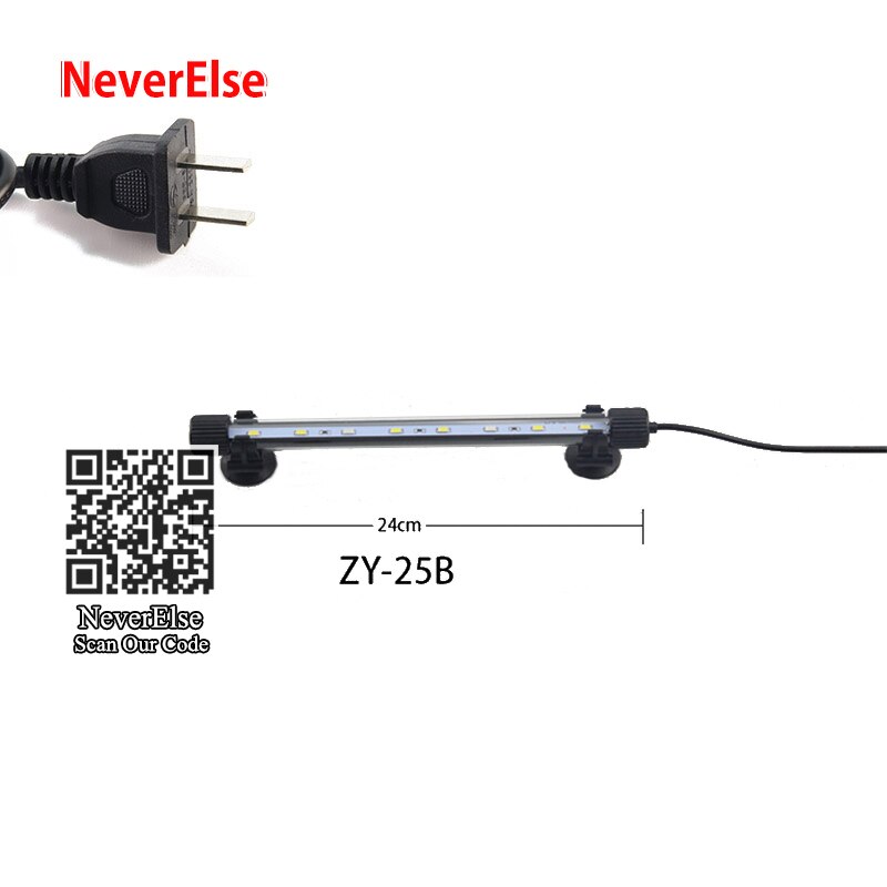 Tauch LED Aquarium Licht Aquarium Bar Streifen Lampe 17/24/34cm Unterwasser Beleuchtung Blau + Weiß LEDs Wasserdichte LED Dekoration: 24cm 3W uns Stecker