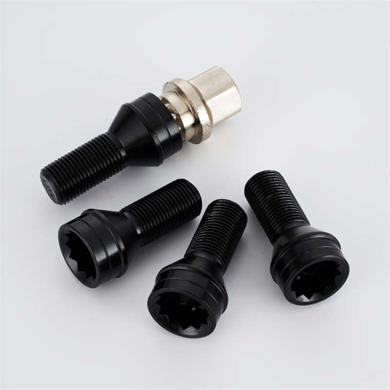 1 Set 36136776076 M14 x 1.25 Roue Boulons De Verrouillage Écrou antivol Noir + Clé Pour BMW Mini R50 R52 R53 fd076