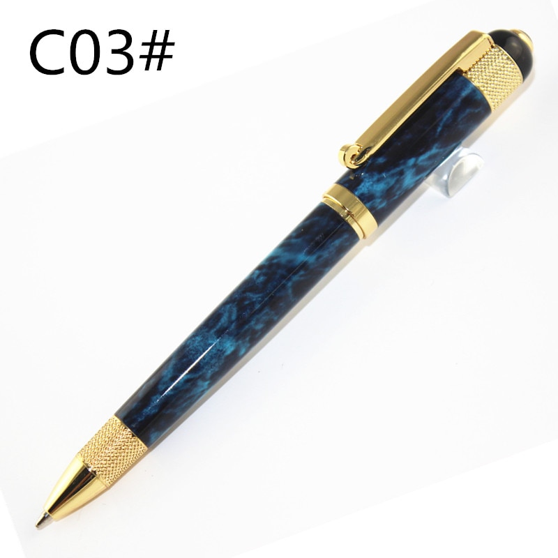 Metal Ballpoint Pen Luxury Gold Clip Rollerball Pen with 0.7mm Black Ink Refill gel pen