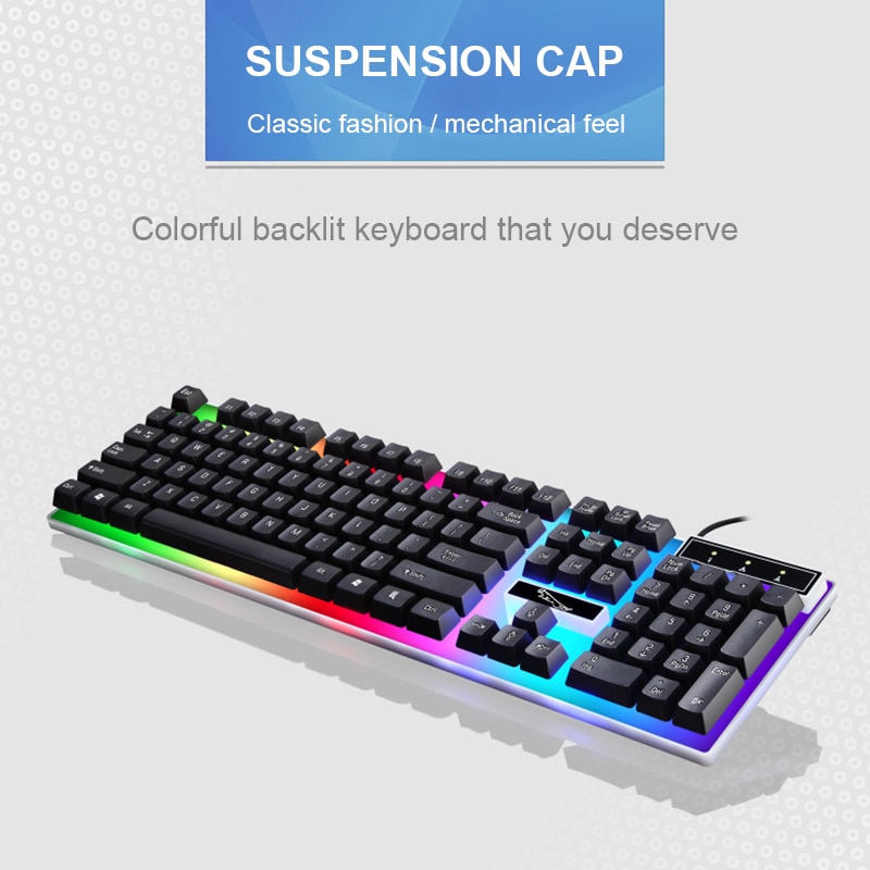 002K RGB Gaming Keyboard Backlit Wired Mechanical Feel Game Keyboard Computer Peripherals Teclado Gamer Mecanico