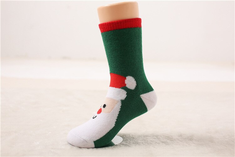 1 coppia Cotone di Inverno di Autunno Del bambino Delle Ragazze Dei Ragazzi Bambini Calzini E Calzettoni Bambini calze di Spugna Fiocco di Neve alce Babbo natale Regalo Di Natale Orso Roba: StyleA