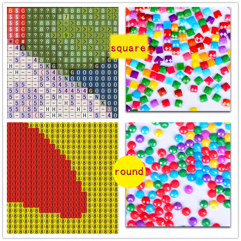Peinture diamant personnalisée en résine 5D, perles rondes ou carrées, broderie 3D, à faire soi-même, mosaïque de strass