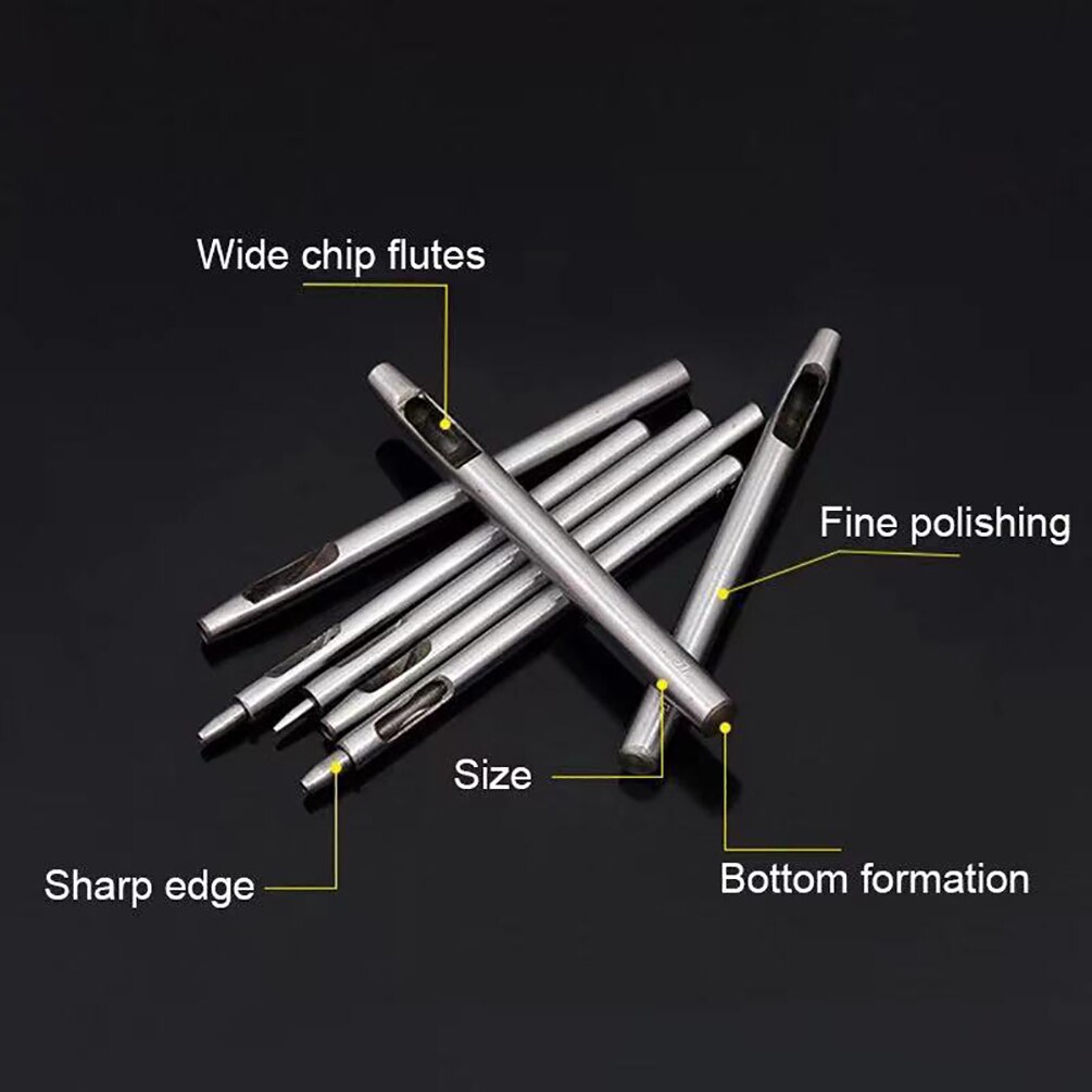 10 Stks/set Ronde Holle Punch Set Professionele Lederen Craft Hollow Punch Diy Boren Gat Punch Set 0.5Mm-5mm Riem Cutter