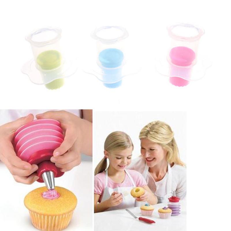 Utensilios de plástico para hornear Cupcake Core removedor pastel Cupcake émbolo Corer DIY pastel divertido juguetes hacer torta Juego de Herramientas de cocina accesorios para hornear