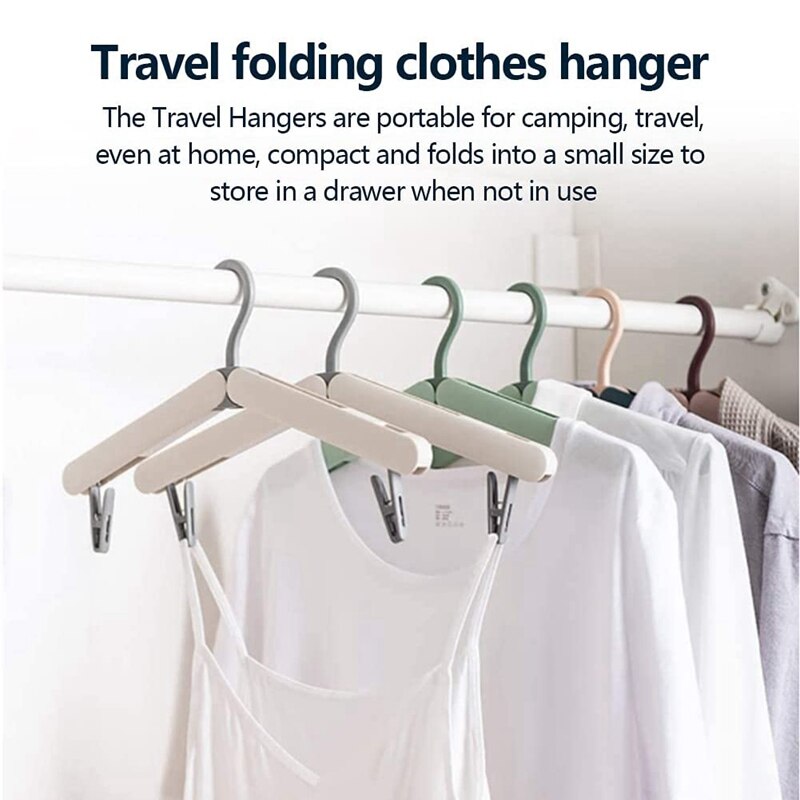 4Pcs Foldable Hanger Travel Hanger Portable Drying Rack Multifunctional Camping Hanger