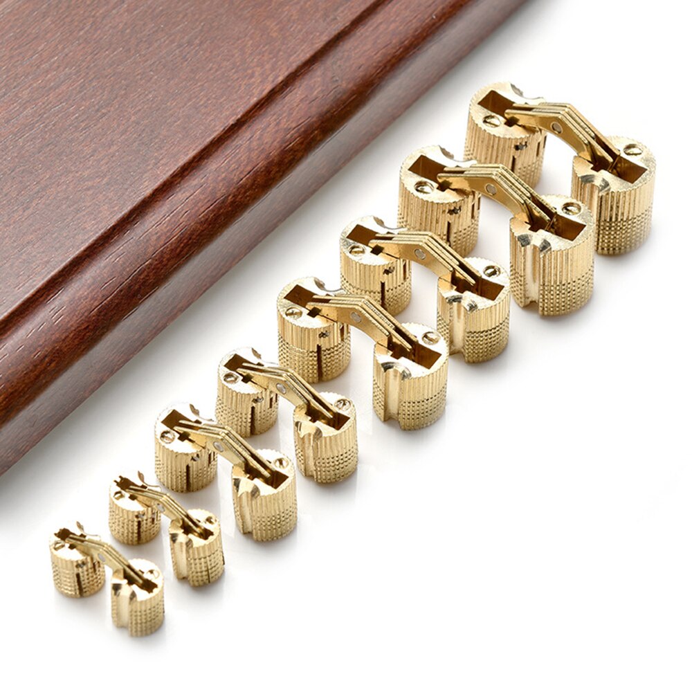 Bisagras de muebles de latón de cobre de 8-18mm, bisagras de puerta invisibles ocultos para gabinete oculto cilíndrico para caja de de Hardware