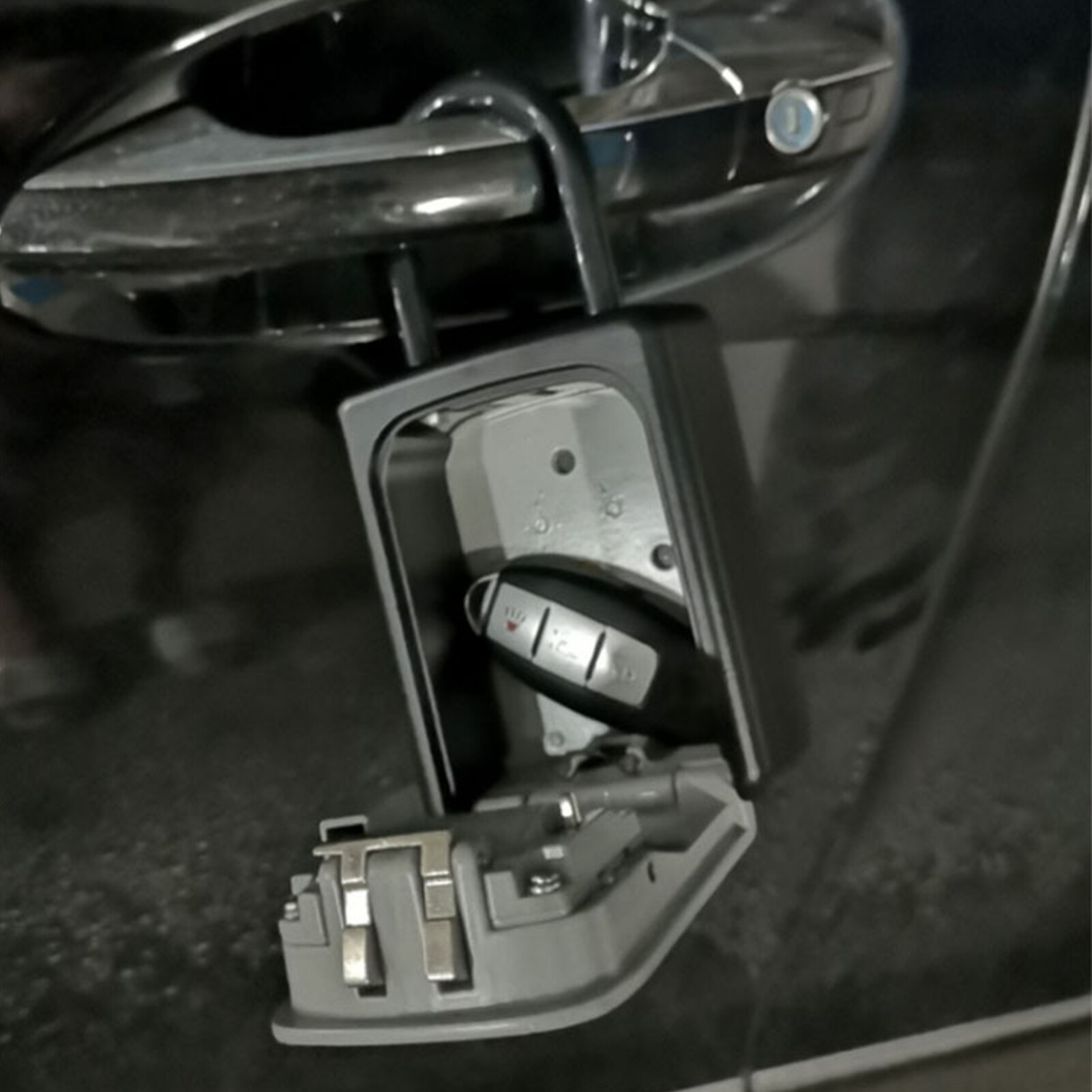 Key Lock Box with Dust Cover Aluminum Alloy 4-Digit Padlock Case Lockbox Key Safe Box Portable Storage for Key ID Card U Disk