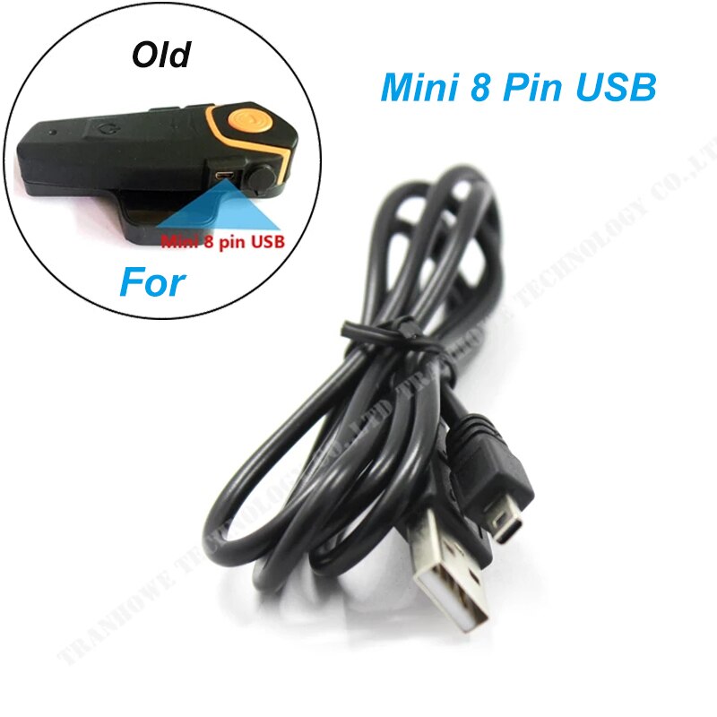 Helmet Intercom Accessories /Old Style USB Charge Cable For BT-S2 BT-S1 BT-S3 Motorcycle Bluetooth Intercom Helmet Headset: Old 8 Pin Mini USB