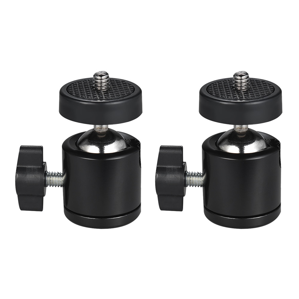 2 pcs 360 Gradi di Rotazione Girevole Mini Testa A Sfera Treppiedi w/1/4 "A Vite Filo di Base di Montaggio per DLSR Videocamera Portatile Della Macchina Fotografica HA CONDOTTO LA Luce Staffa