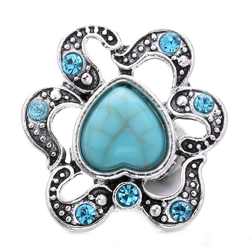 Botones a presión Vintage para mujer, cuentas de joyería, flor de 18mm, botones a presión de Metal, collar a presión de 18mm, 5 unids/lote: 7