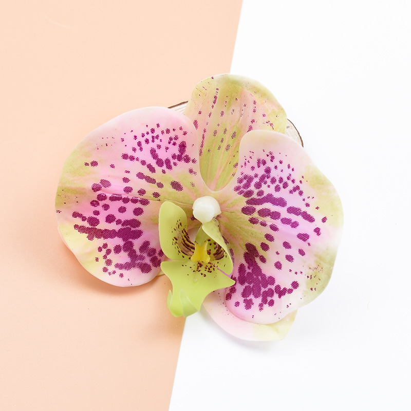 2 stk 3d silke sommerfugl orkidé dekorative blomster kranse kunstige blomster til hjem bryllup dekoration diy blomst væg: Farve 1