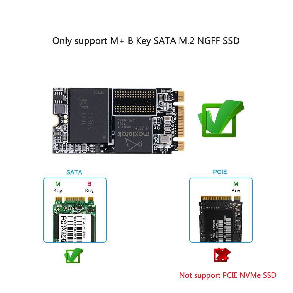 Usb 3.0 Naar M.2 Ssd Behuizing USB3.0 Om Ngff B Sleutel Harde Schijf Adapter (B + M) sleutel M2 Sata Ssd Externe Mobiele Doos Voor 2230 2242 M2