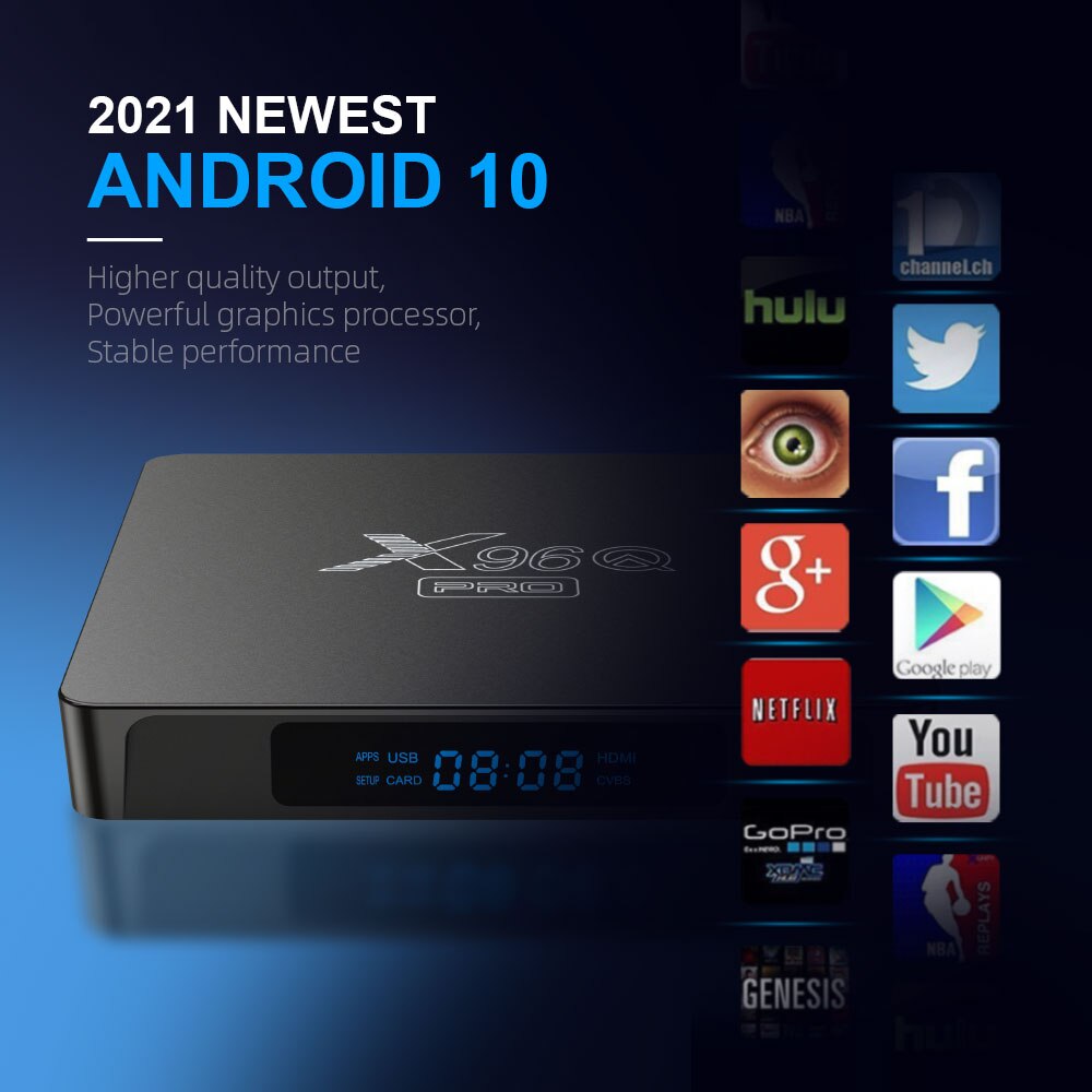 X96Q Pro Media Player Allwinner H313 Android 10.0 Mali G31 2.G Wifi 100M Lan 802.11AC Set Top Box