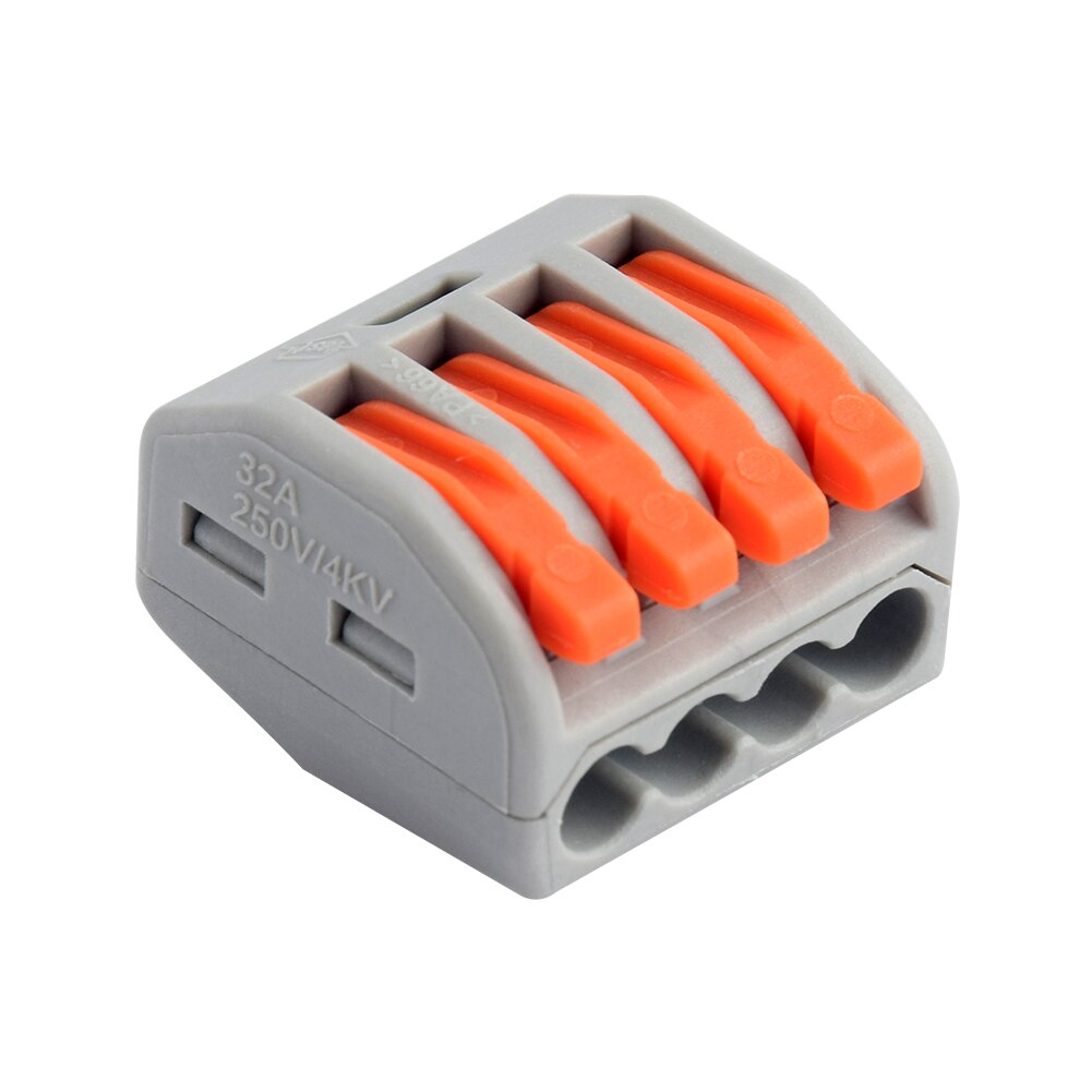 Electrical Wire Connectors Insulated Wiring Terminal Conductor Lever Nut Conductor Compact Wire Connector Plug-in Wire Connector: 222-414 / 5pcs