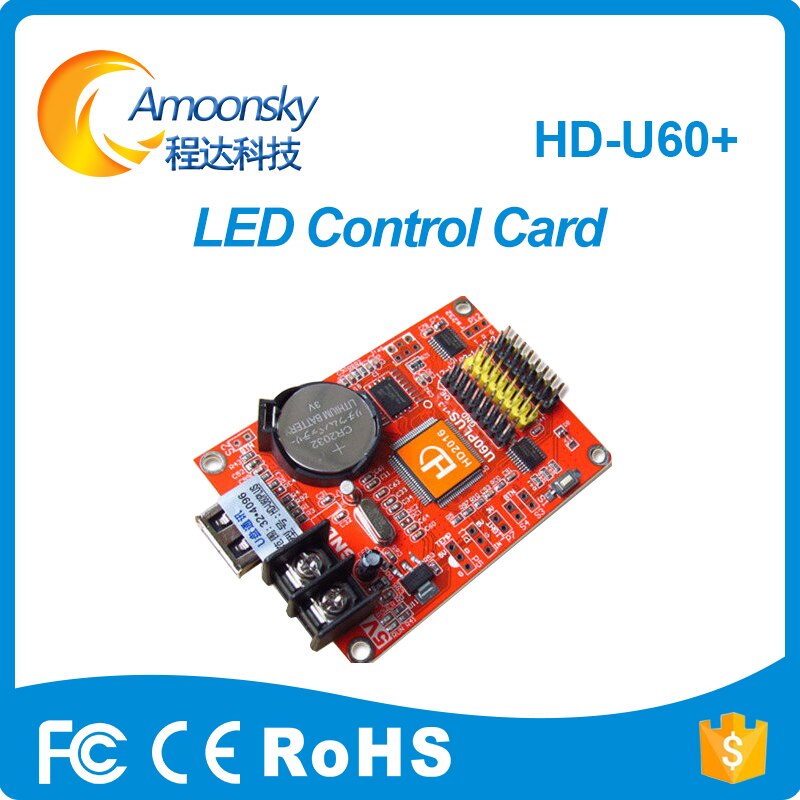 Hd-U60 + Usb Led Controlekaart Led Control Display Card Voor Outdoor Indoor Strip Led Screen Signaal Kleur Led Controller huidu