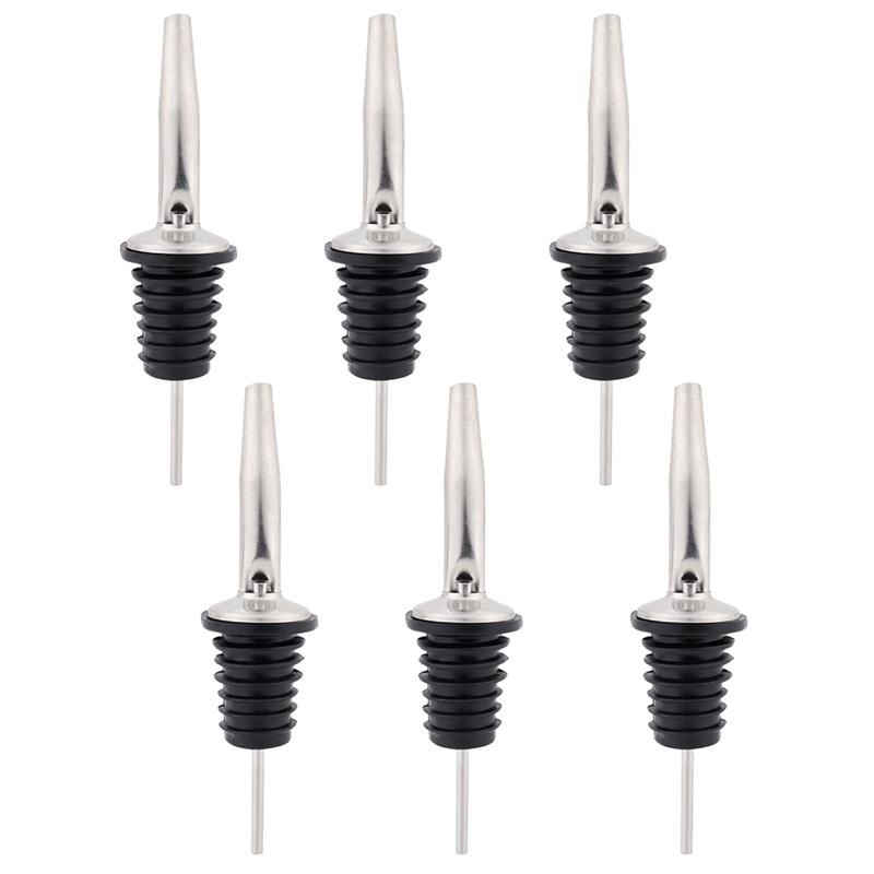 3/4/6 stk vinflaske i rustfritt stål skjenker oljekork bartender vin tilbehør bar tilbehør vin skjenker: 6 stk