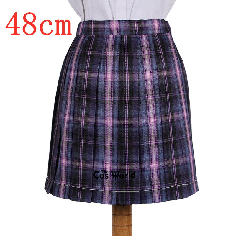 [Witch Contract] faldas a cuadros plisado de cintura alta de verano para niñas japonesas para uniforme escolar JK, ropa para estudiantes: 48cm Skirt / S