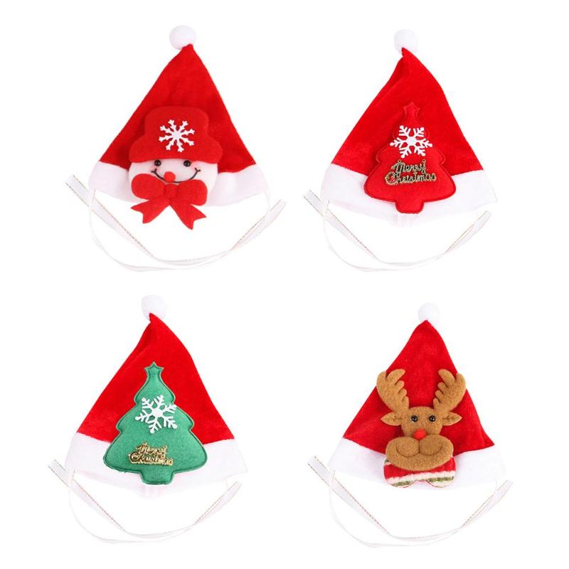 Huisdier kat kerst kerstman hoed kleine puppy kat hond kostuum hoed rode hoed met eland sneeuwpop kerstboom kostuum accessoire