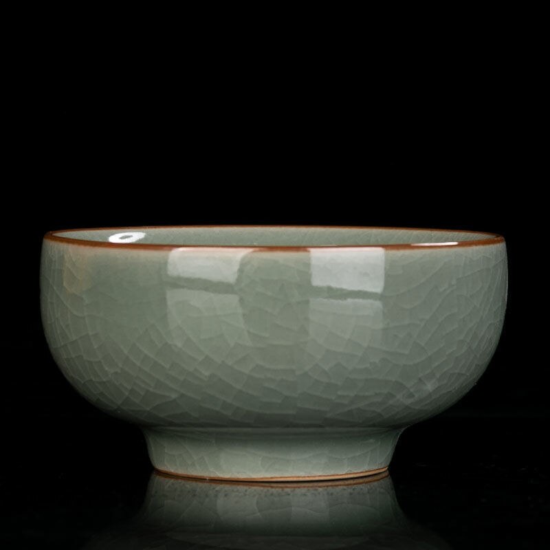 Kung Fu Tea Set Tea Cup Ceramic Tea Cup Teaware Modern White Porcelain Small Tea Cup Matte Ding Kiln Hand-painted Pu'er Cup: Green