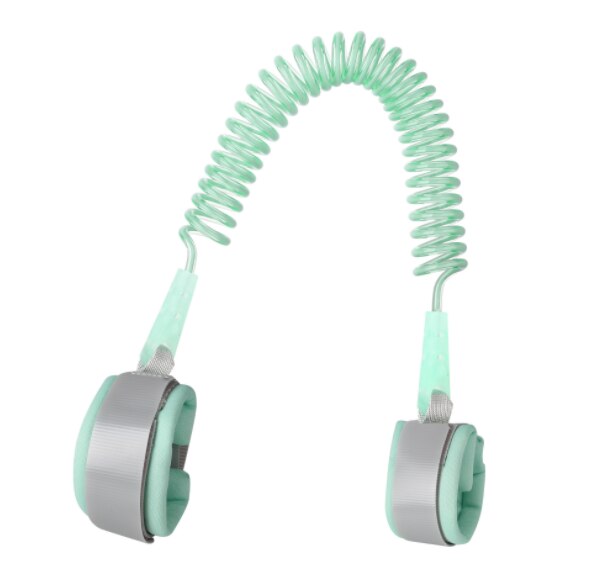 Corda di trazione anti-smarrimento per bambini per proteggere il tipo di chiave del braccialetto da polso per bambini con giunto girevole a 360 gradi: no lock verde