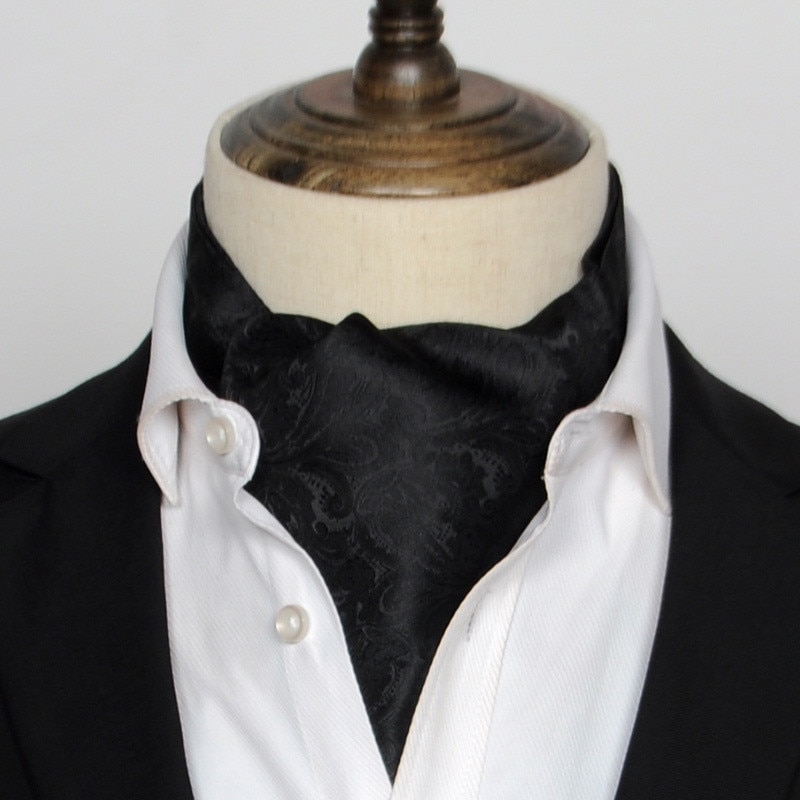 Korean suit silk scarf men neckerchief British retro shirt Printed scarf spring ring business neutral scarves