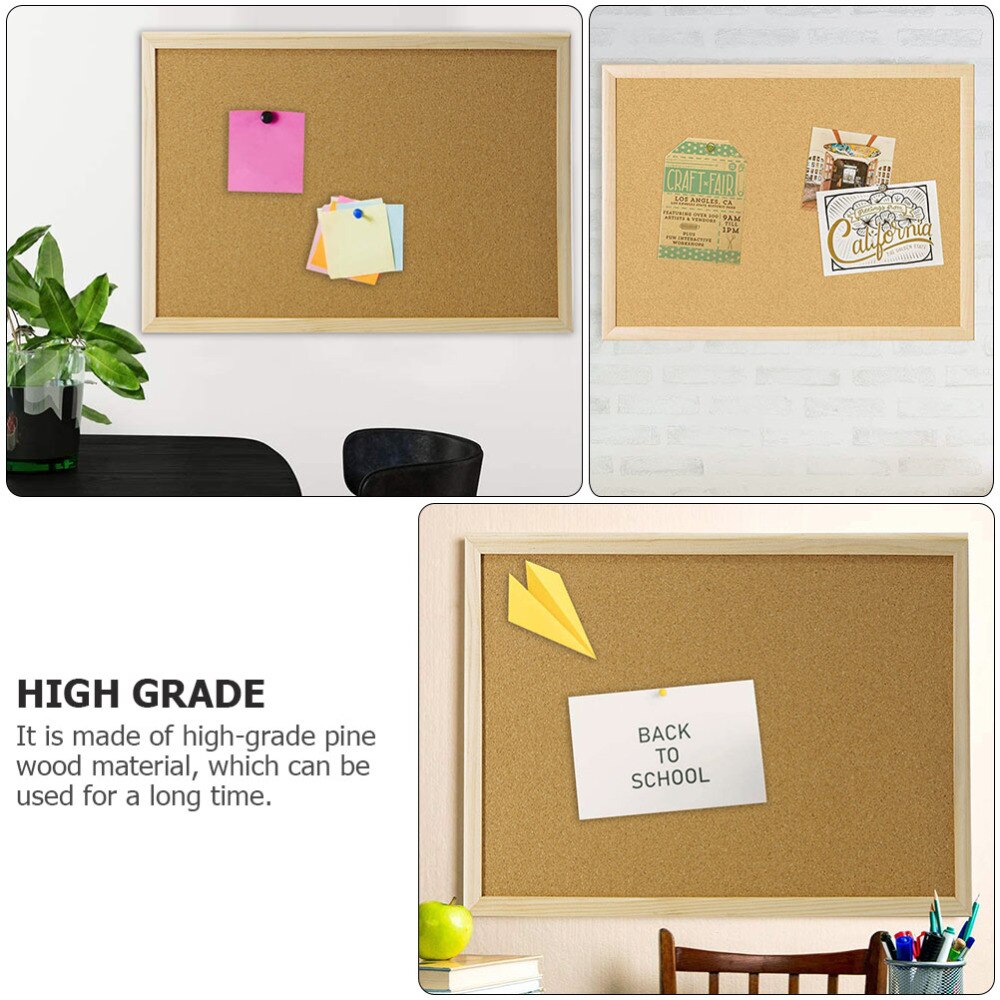 Multi-functional Cork Memo Board Framed Cork Board Home Message Board