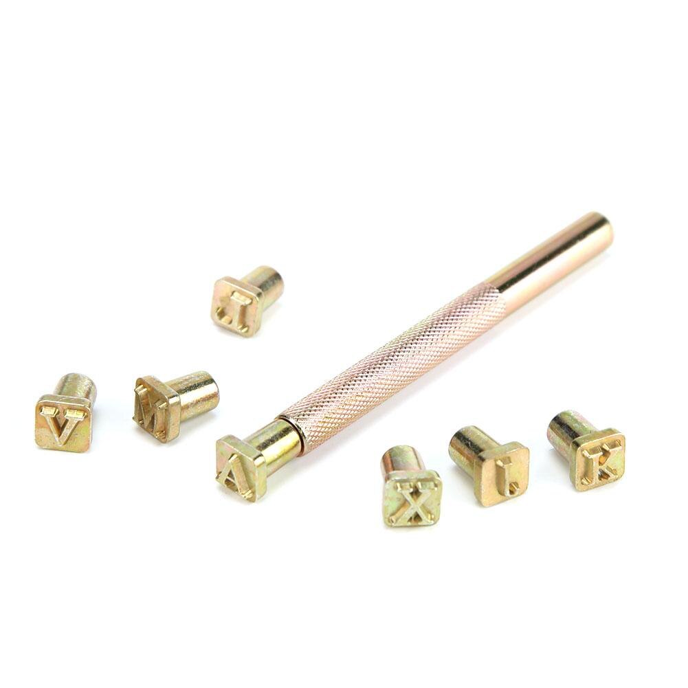 6mm Letter Stamping Set Carbon Steel Punch Gold Alphabet Stamper Metals Wood Leather Tools Leather Stamping Handicraft