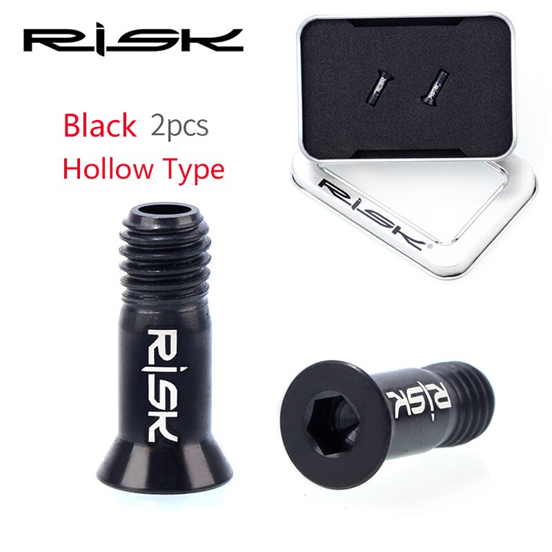 Riski 2 kpl  m5*14.2mm titaani-ti metalliseospultit polkupyörän takavaihtajalle jockey pyörä mtb pyörän ohjausrulla ruuvit  m5 x 14.2mm: Musta ontto tyyppi