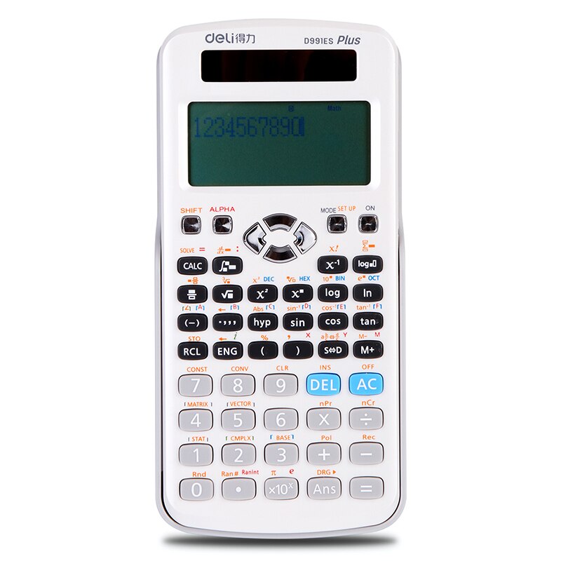 1pcs D991es Plus Scientific Function Calculation Calculus Test Solution Equation Multifunction Scientific Calculator: white
