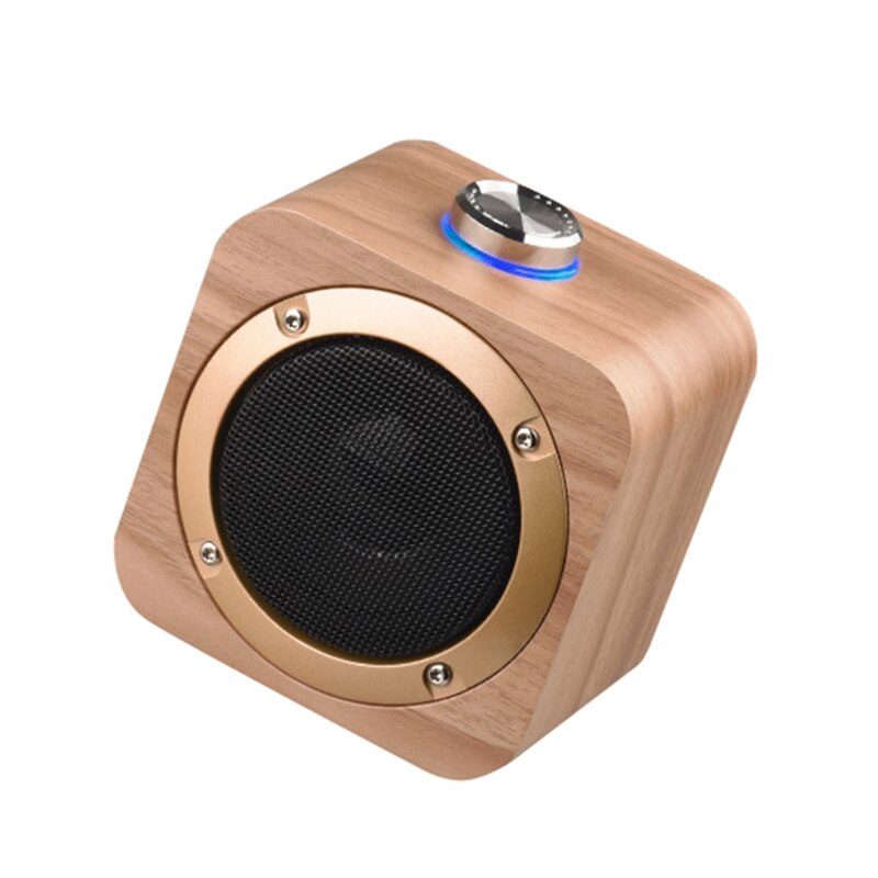 Q1B Draadloze Houten Bluetooth Speaker Button 3 Inch Audio Ondersteuning Tws: Walnut pattern