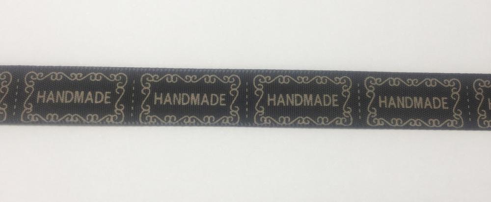 YOFAY 13mm 1/2 "Gedrukt Enkele Satijn Met Hand Made Print Voor Bakken Accessoire DIY Materiaal Wedding Party decortaion: 030 Black-1  10yards