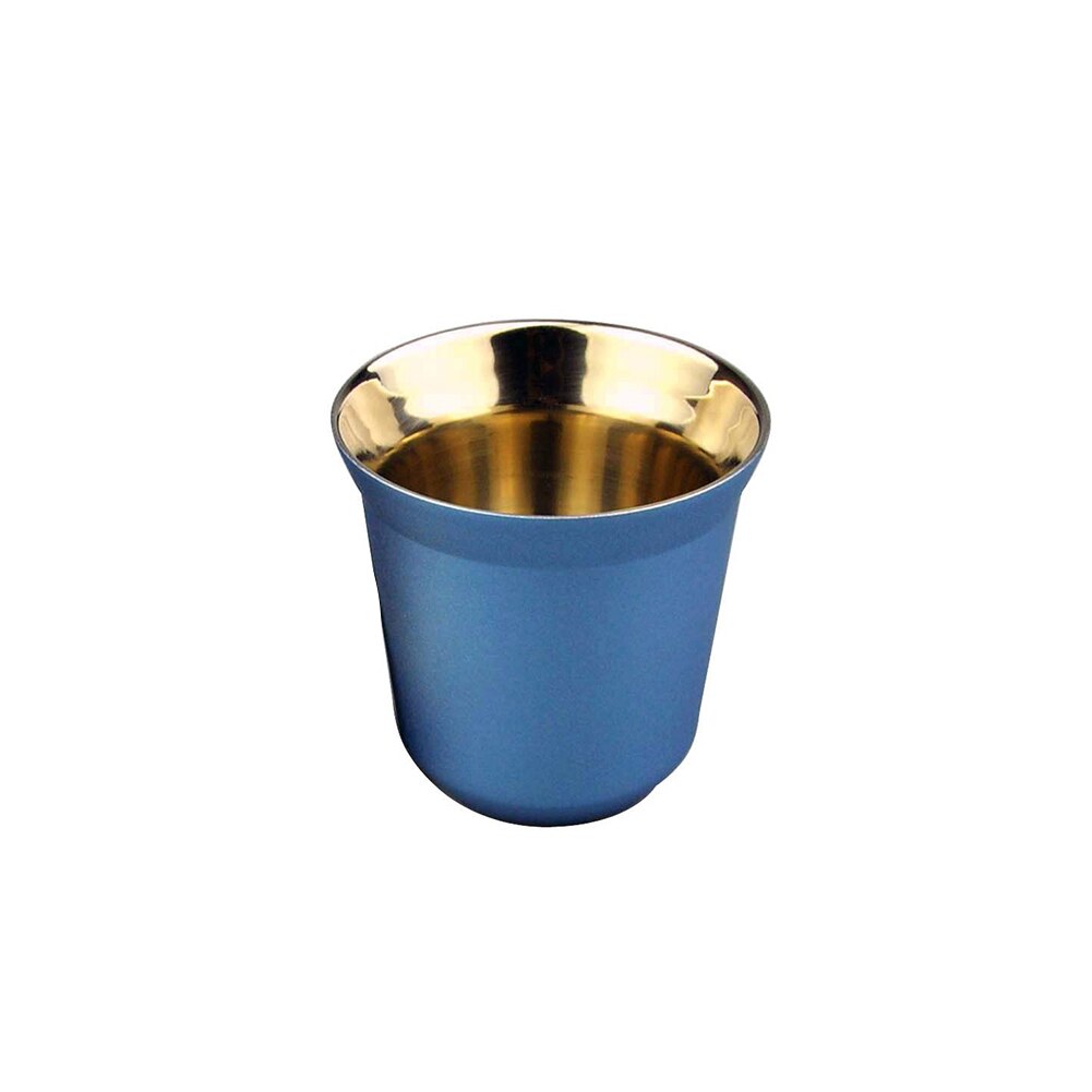 80ml dobbeltvegg rustfritt stål espressokopp isolasjon nespresso nisse kaffekopp kapsel form søte termokopp kaffekrus: Jazzblå