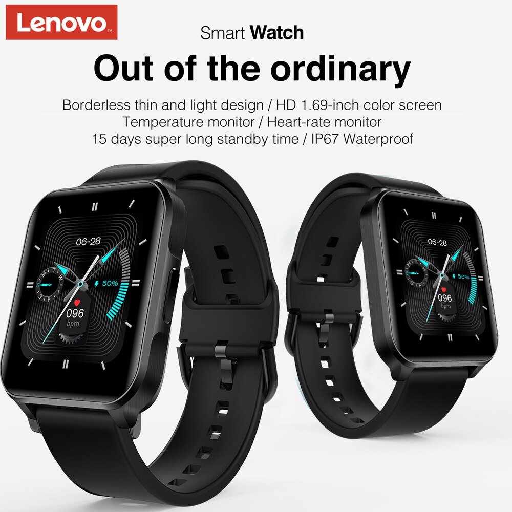 Original lenovo  s2 pro smartwatch 1.69 & #39 ;& #39 ; hd-skärm vattentät fitness pulsmätare sömnövervakning global version