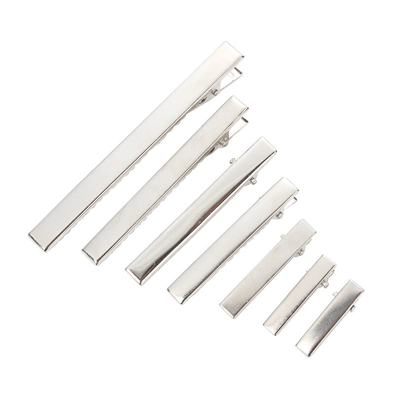 10pcs/lot 30-100mm Air Clips Square Duckbill Clip Hairpin With Teeth Blank Setting For DIY Hair Clips Jewelry Making Base