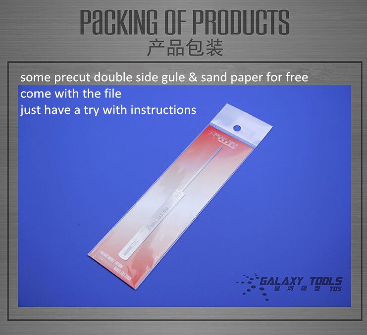 Galaxy työkalut ruostumaton teräs 0.8mm ultraohut malli viilapuikko harrastus askartelu kiillotus mallin rakennustyökalu